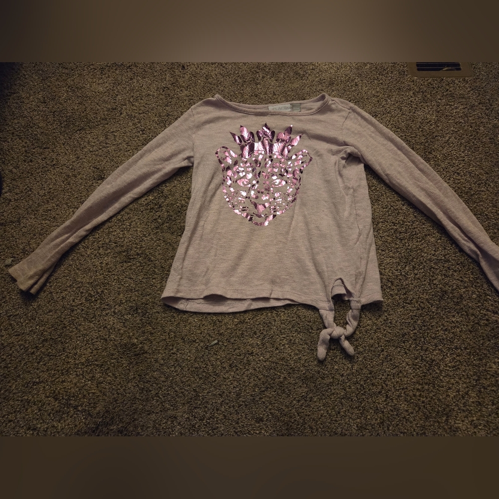 Place Long Sleeve Tee with Pink Sequin Design Girls Size 7/8